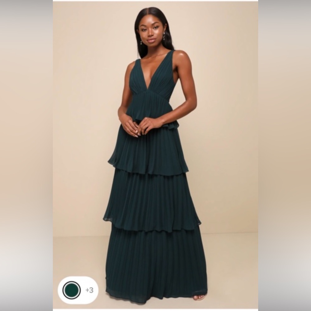 Lulus Emerald Green Tiered Dress